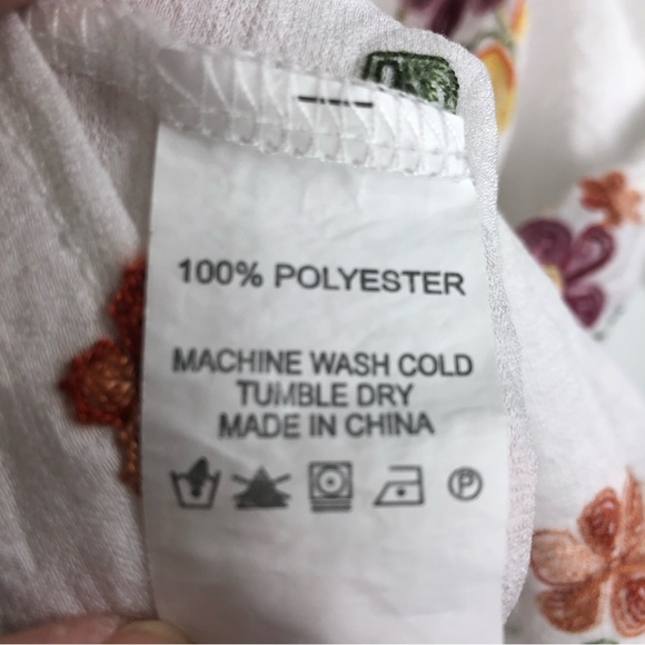 Anthropologie Kindred Button Front Embroidered Peasant Boho Cottage Blouse XL - Picture 5 of 7